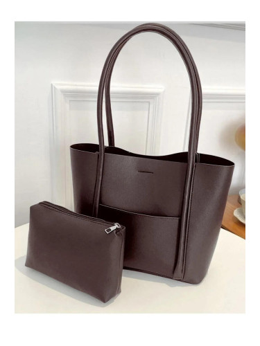 97735 Dewberry Classic Womens Shoulder Bag with Wallet-KAHVE