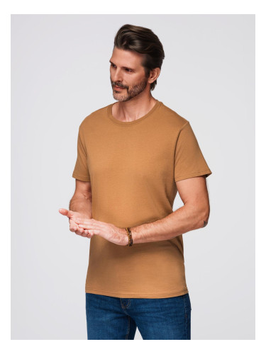 Ombre BASIC men's classic cotton T-shirt - brown