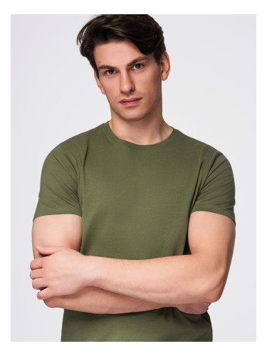 Ombre BASIC men's classic cotton T-shirt - khaki