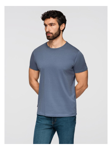 Ombre BASIC men's classic cotton T-shirt - blue denim