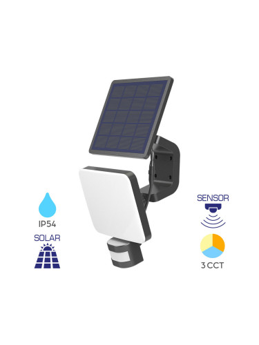 Соларна LED лампа за стена със сензор, IP54, BG36-00281, BRAYTRON