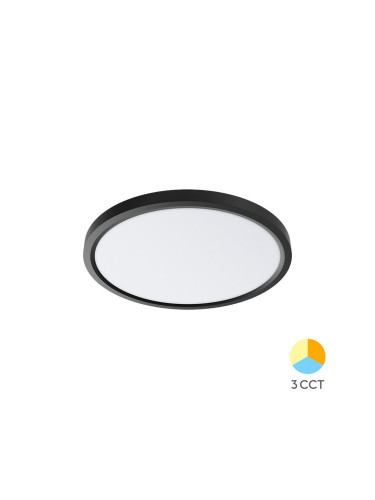 LED панел, за обемен монтаж, 26W, 230VAC, 2640lm, 3в1, черен, ф300x25mm, BP07-00381