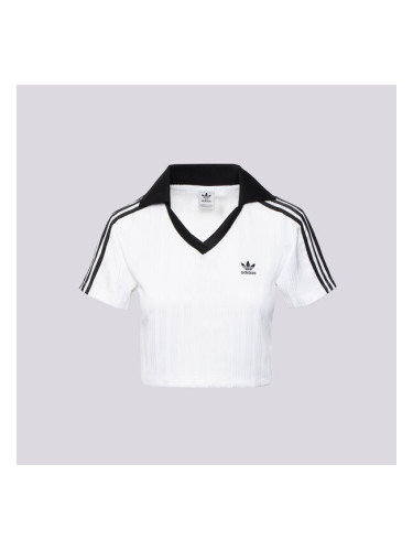 Adidas Тениска V-Neck Тениска Тип Поло дамски Дрехи Тениски JD2608 Бял