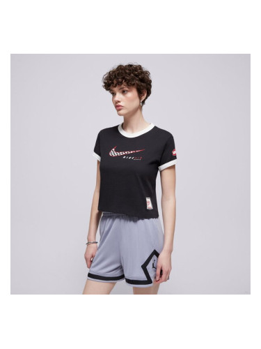 Nike Тениска W Nsw Club Ss Tee Moto Rgr дамски Дрехи Тениски HQ1707-010 Черен
