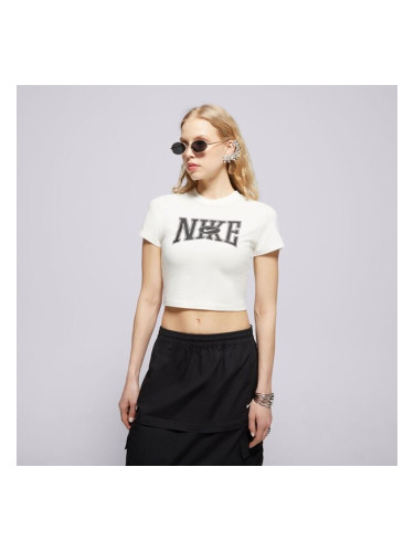 Nike Тениска W Nsw Slim Crop Tee Street дамски Дрехи Тениски HQ1709-133 Кремав