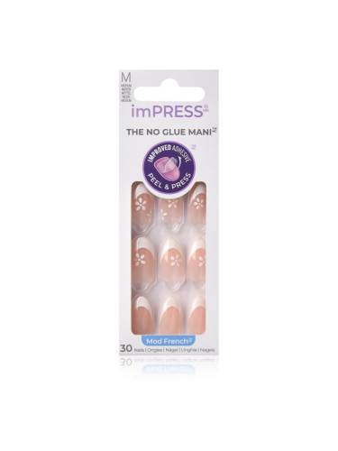 KISS imPRESS The No Glue Mani Изкуствени нокти самозалепващ се Fearless 30 бр.