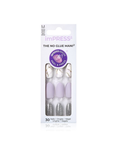 KISS imPRESS The No Glue Mani Medium Изкуствени нокти самозалепващ се Climb Up 30 бр.