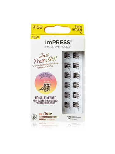 KISS imPRESS Just Press & GO ! лепящи снопчета мигли без възли Classy Natural 12 бр.