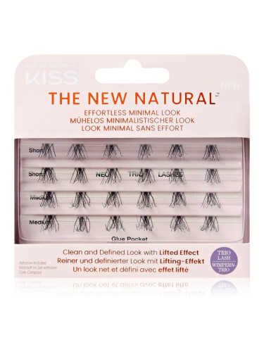 KISS The New Natural Effortless Minimal Look лепящи снопчета мигли без възли Trio 01 24 бр.