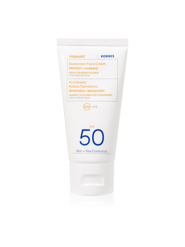 Korres Yoghurt Sunscreen слънцезащитен крем за лице с хидратиращ ефект SPF 30 50 мл.