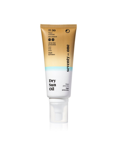 SeventyOne Dry Sun Oil SPF30 слънцезащитно сухо масло за лице, тяло и коса SPF 30 100 мл.