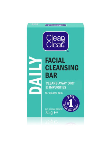 Clean & Clear Daily почистващ твърд сапун за лице 75 гр.