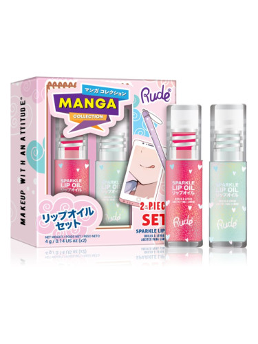 Rude Cosmetics Manga Collection комплект за устни Watermelon And Mint Duo 2x2 гр.