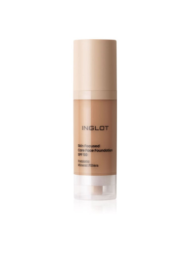 Inglot Skin Focused Care Face Foundation SPF 50 фон дьо тен SPF 50 цвят Apricot Tan 30 мл.
