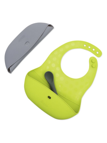 BBLÜV Pöket лигавник с лъжичка Grey/Lime 2 бр.