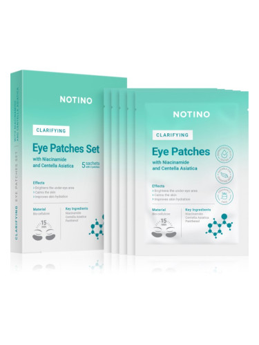 Notino Clarifying Bio-Cellulose Eye Patches Set with Niacinamide and Centella Asiatica освежаваща маска за околоочната област