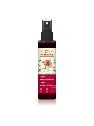 Green Pharmacy Argan Oil & Pomegranate Elixir еликсир без отмиване за увредена и крехка коса 150 мл.