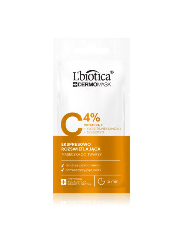 L’biotica DermoMask C 4% озаряваща маска за лице 8 мл.