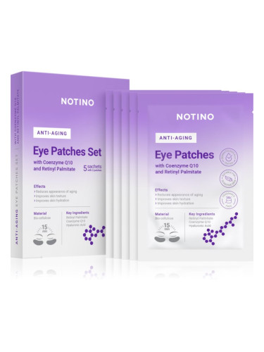 Notino Anti-Aging Bio-Cellulose Eye Patches Set with Coenzyme Q10 and Retinyl Palmitate околоочна маска против бръчки за околоочната област