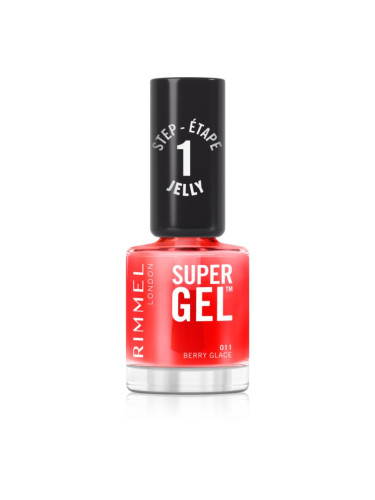 Rimmel Super Gel гел лак за нокти без използване на UV/LED лампа цвят 011 Berry Glace 12 мл.