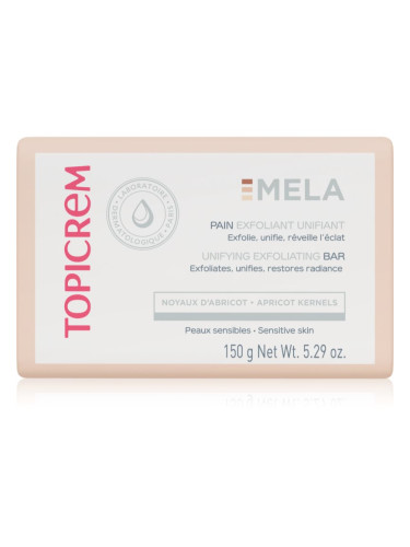Topicrem MELA Unifying Exfoliating Bar почистващ сапун с ексфолиращо действие за лице и тяло 150 гр.