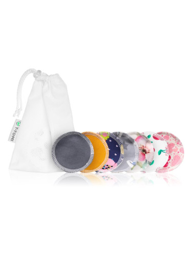 T-TOMI Make-up Removal Pads Set Soft 1 Week тампони за почистване на грим, които могат да се перат COLOUR + Laundry Wash Bag 7 бр.
