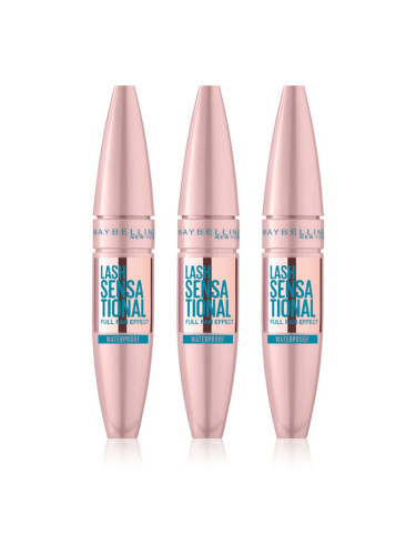 MAYBELLINE NEW YORK Lash Sensational водоустойчива спирала за удължаване, извиване на миглите и придаване на обем цвят Black