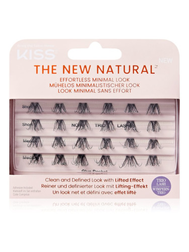 KISS The New Natural Effortless Minimal Look лепящи снопчета мигли без възли Trio 02 24 бр.