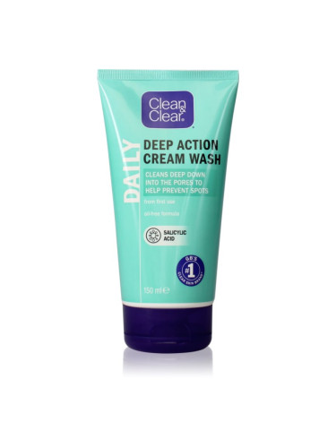Clean & Clear Daily почистващ гел-крем за лице 150 мл.
