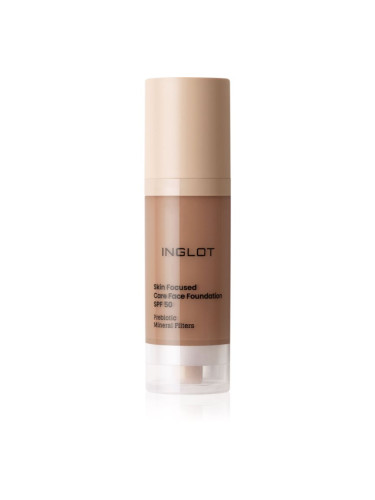 Inglot Skin Focused Care Face Foundation SPF 50 фон дьо тен SPF 50 цвят Deep Amber 30 мл.