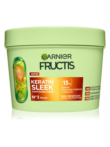 Garnier Fructis Keratin Sleek маска за коса за суха и увредена коса 370 мл.