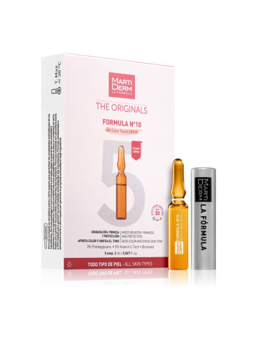 MartiDerm The Originals Formula Nº10 HD Color Touch хидратиращ серум за лице с витамин С SPF 30 5x2 мл.