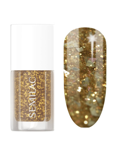 Semilac Glitter Nails бляскав лак за нокти цвят 042 Flakes of Gold 7 мл.