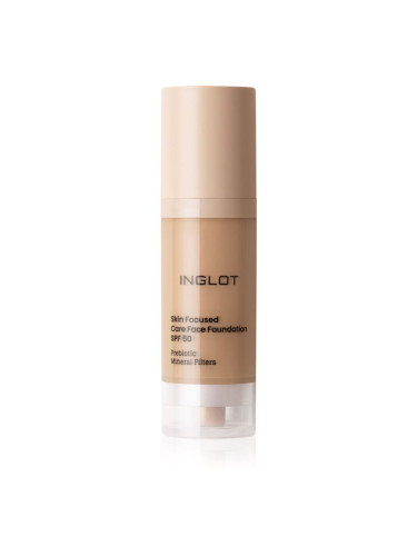 Inglot Skin Focused Care Face Foundation SPF 50 фон дьо тен SPF 50 цвят Medium Apricot 30 мл.