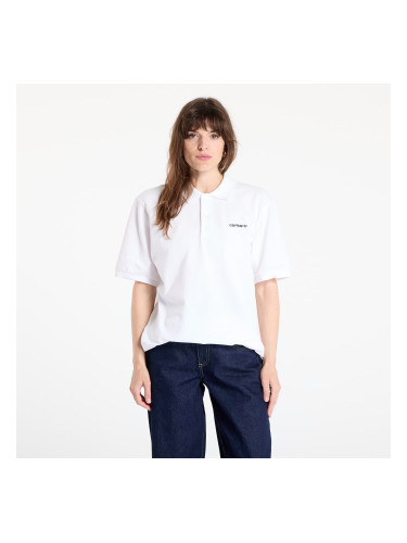 Тениска Carhartt WIP S/S Carhartt Script Polo UNISEX White/ Black S