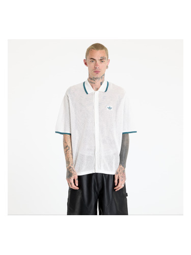Риза adidas Button Down Knitted Shirt White/ Wonder White L