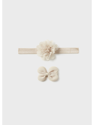 Бебешки комплект от фиба и лента за глава в цвят екрю Mayoral