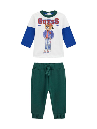 Бебешки памучен компплект с мече Guess