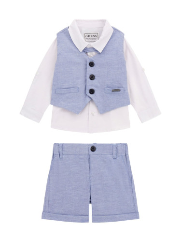 Бебешки официален комплект в светлосин цвят Guess