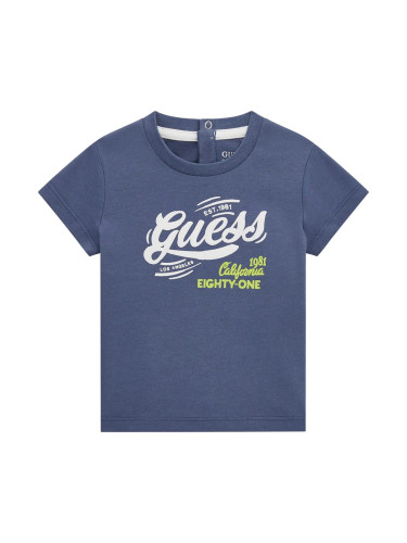 Бебешка тениска в син цвят Guess