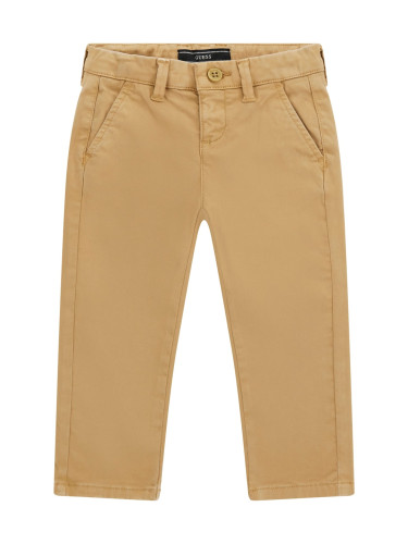 Детски панталон в бежов цвят с бродерия Guess