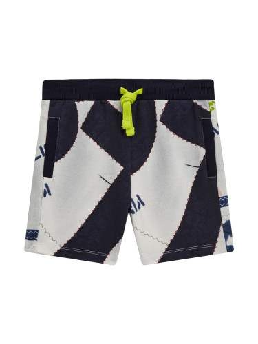 Бебешки къс панталон в бял цвят със цветни щампи Guess