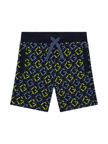 Детски къси панталони в тъмносин цвят с цветни щампи Guess