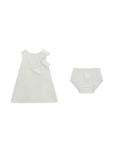 Дестка рокля в бял цвят с панделка Guess