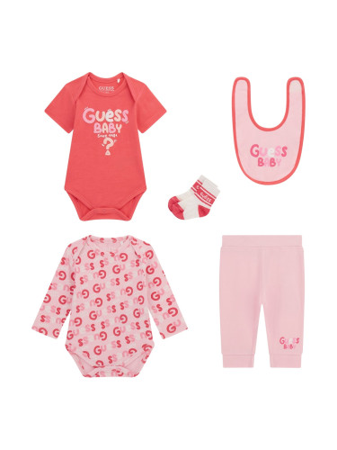 Бебешки сет от пет части в розов цвят Guess