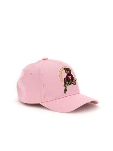 Детска шапка с козирка в розов цвят Guess