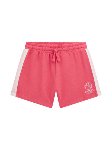 Късо долнище в розов цвят с бял кант Guess