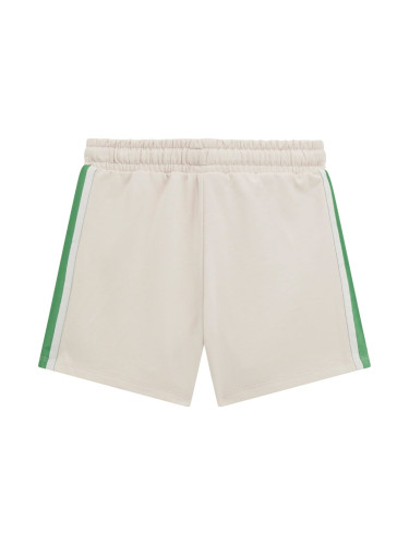 Късо долнище в цвят екрю със зелен кант Guess