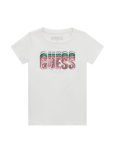 Детска блуза с многоцветно лого от пайети Guess