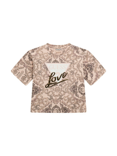 Детска тениска с къс ръкав в розов цвят Guess